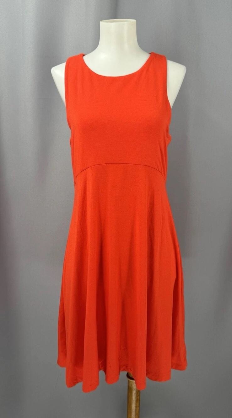 Athleta Dress Womens Medium Petite Orange Santorini Thera Tank Modal Tenniscore